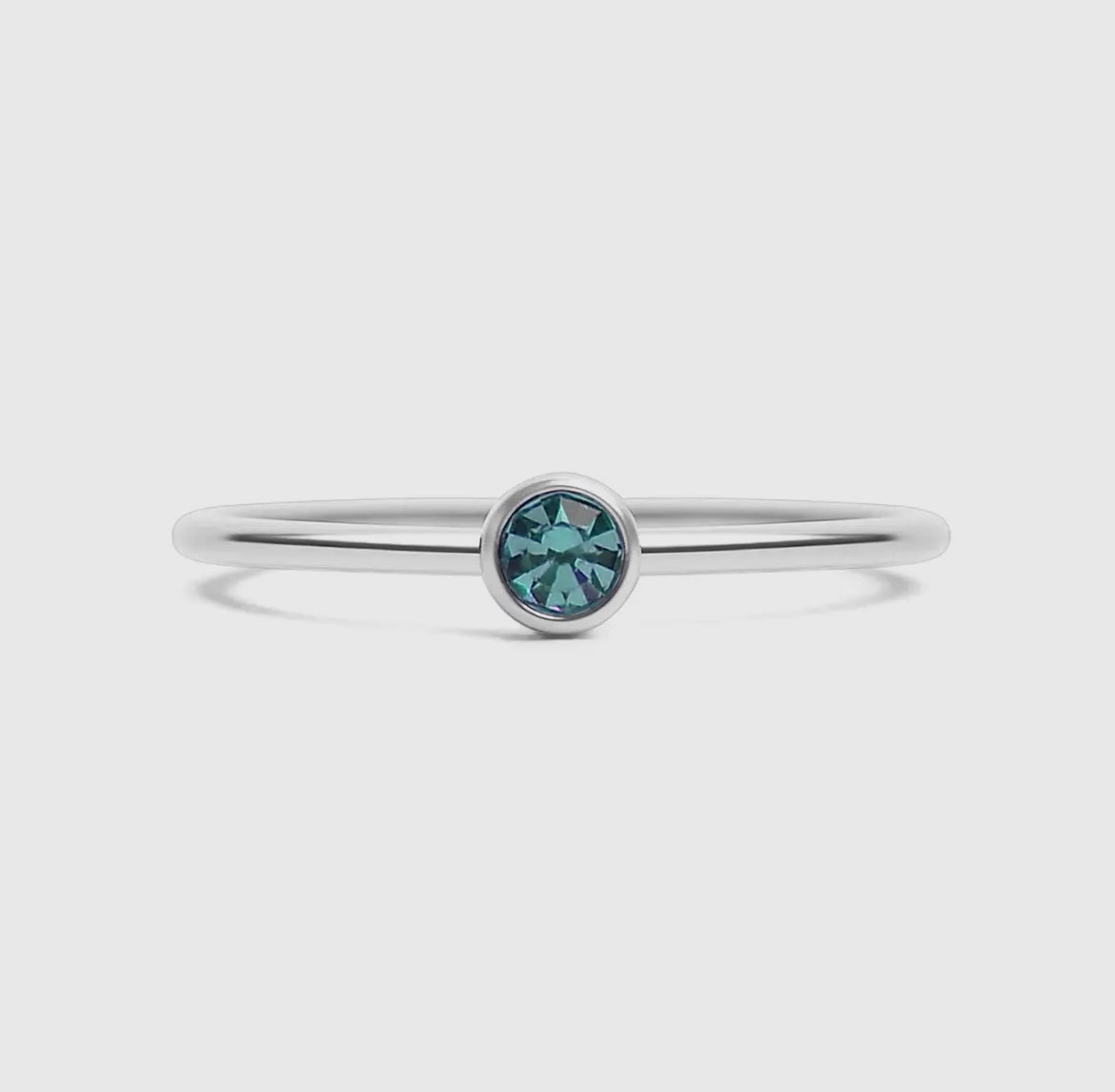 Stainless Steel Birthstone Stacking Ring