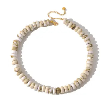 Dana Donut Bead Necklace - Cream