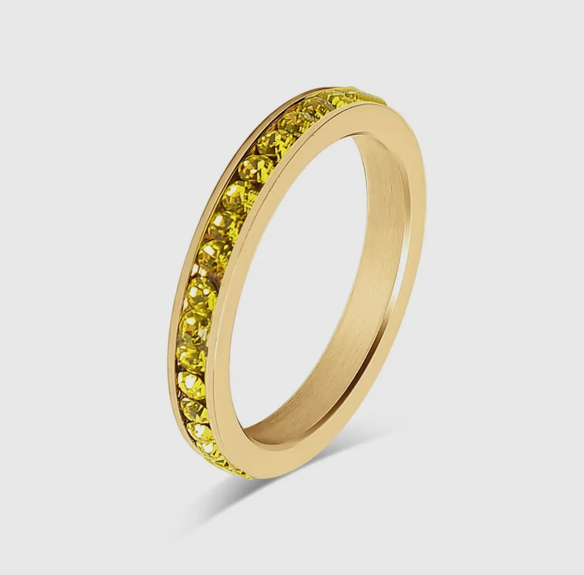 18K Gold Birthstone Eternity Ring