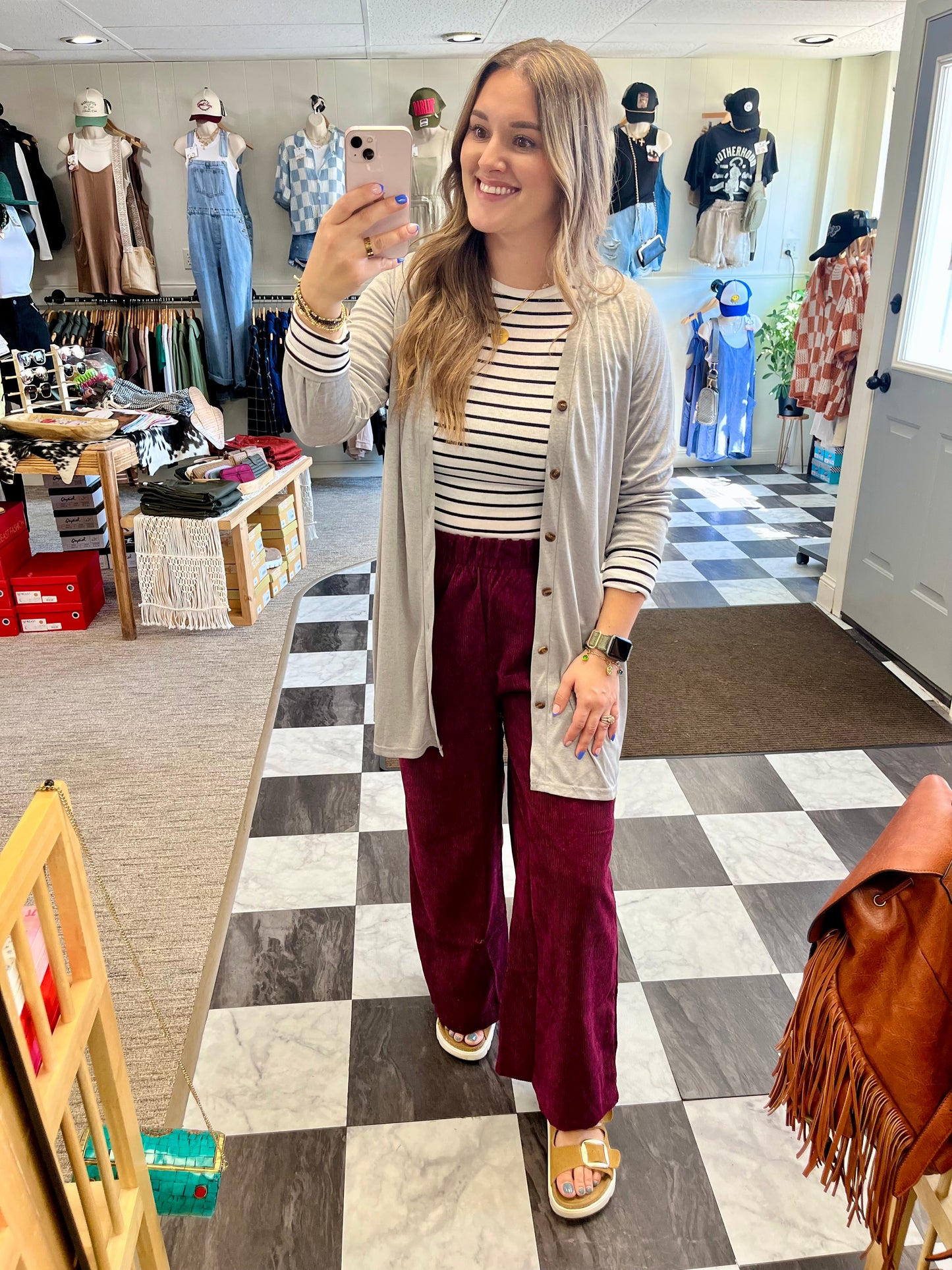 Valerie Corduroy Pants - Burgundy