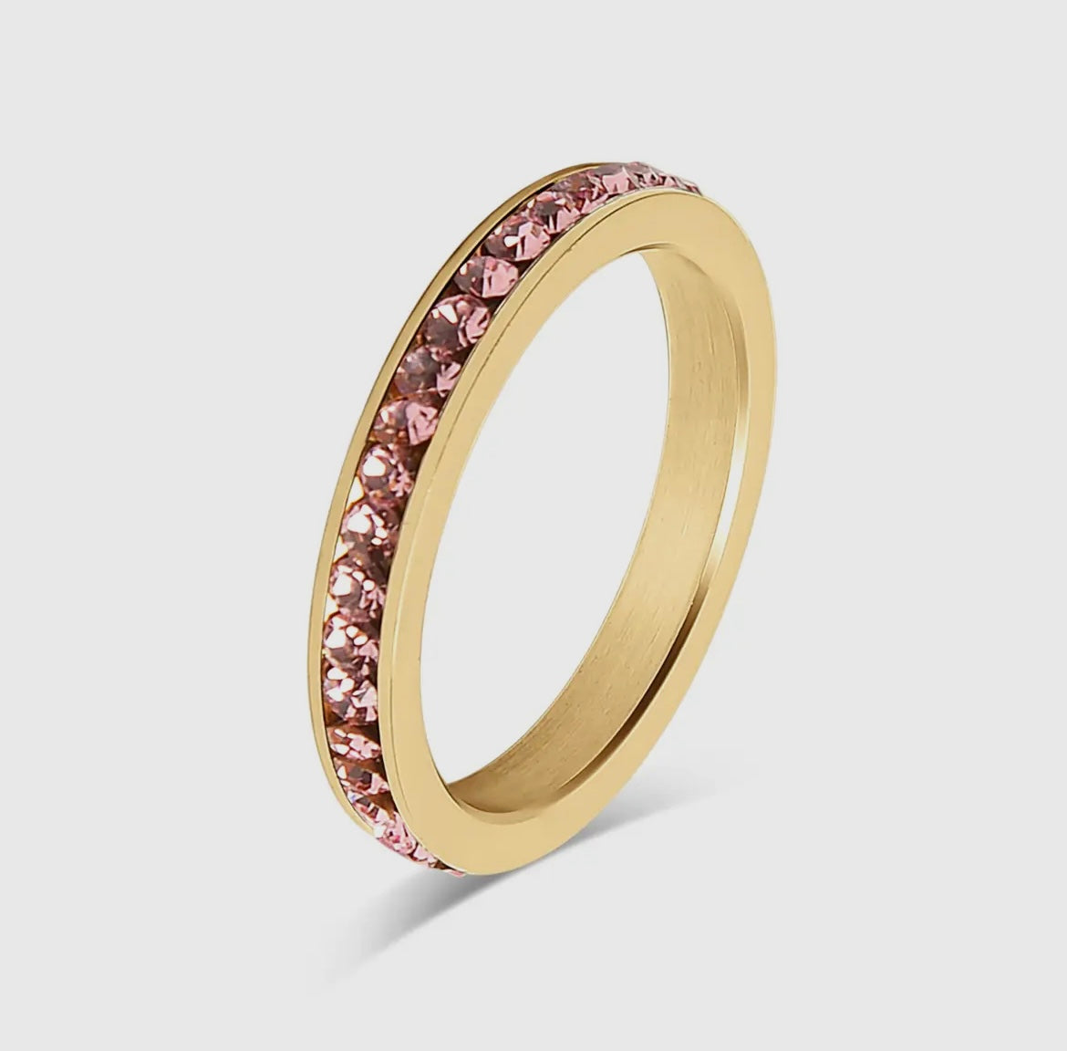 18K Gold Birthstone Eternity Ring