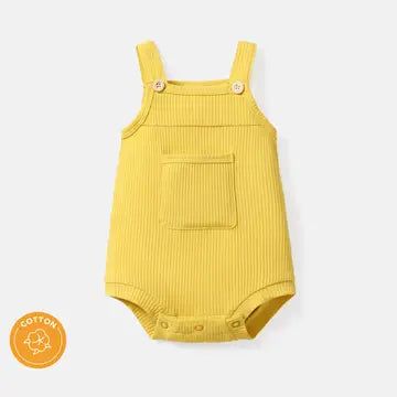 Ribbed Romper - Yellow