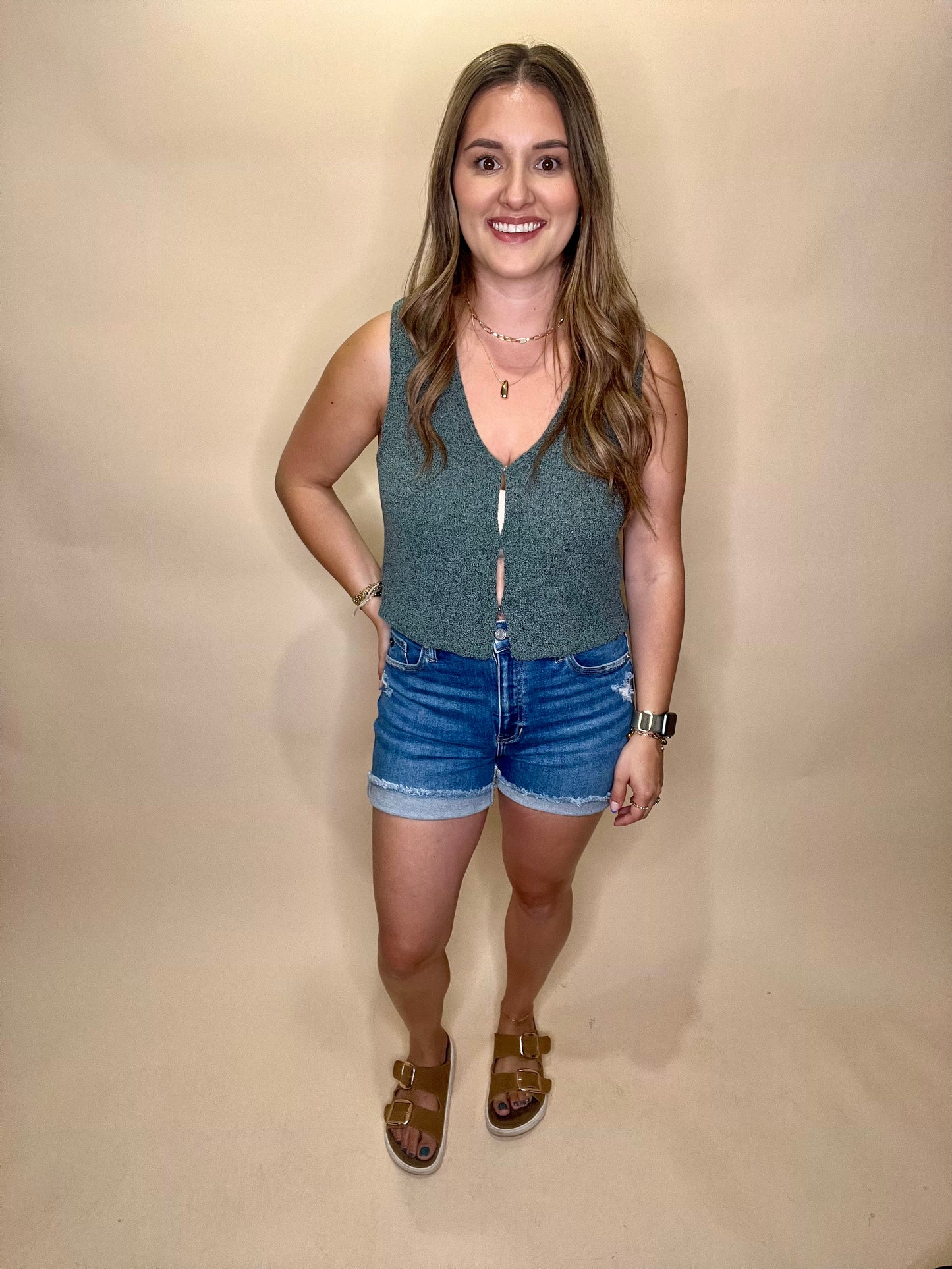 Hallie Sweater Vest - Ash Jade