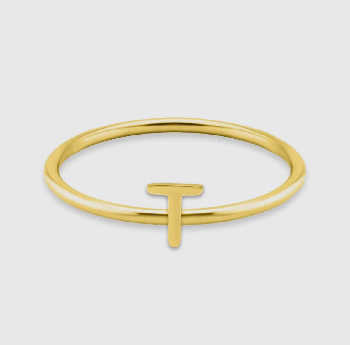 18K Gold Initial Rings