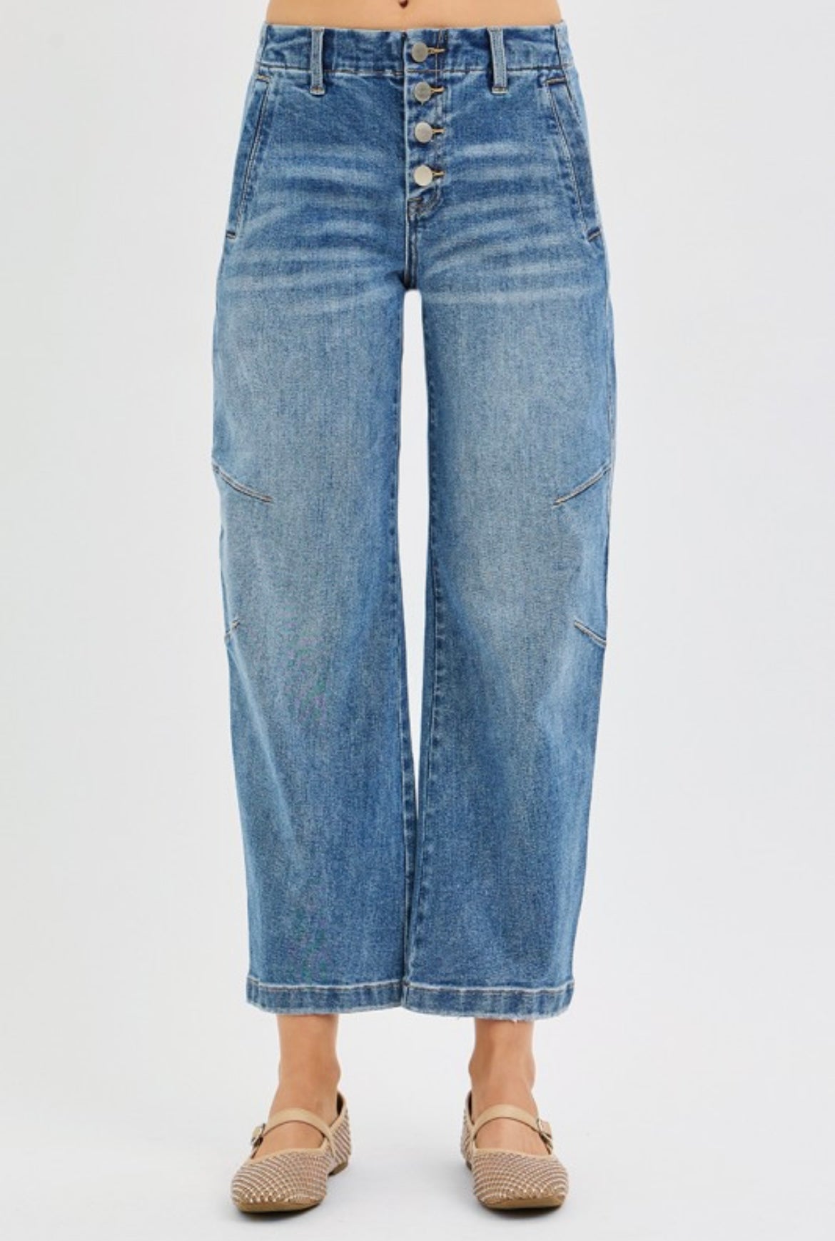 Mindy Crop Barrel Jeans