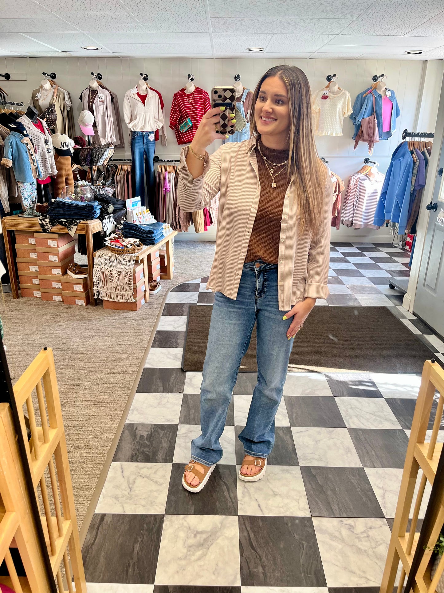 Maren Linen Button Up - Mocha