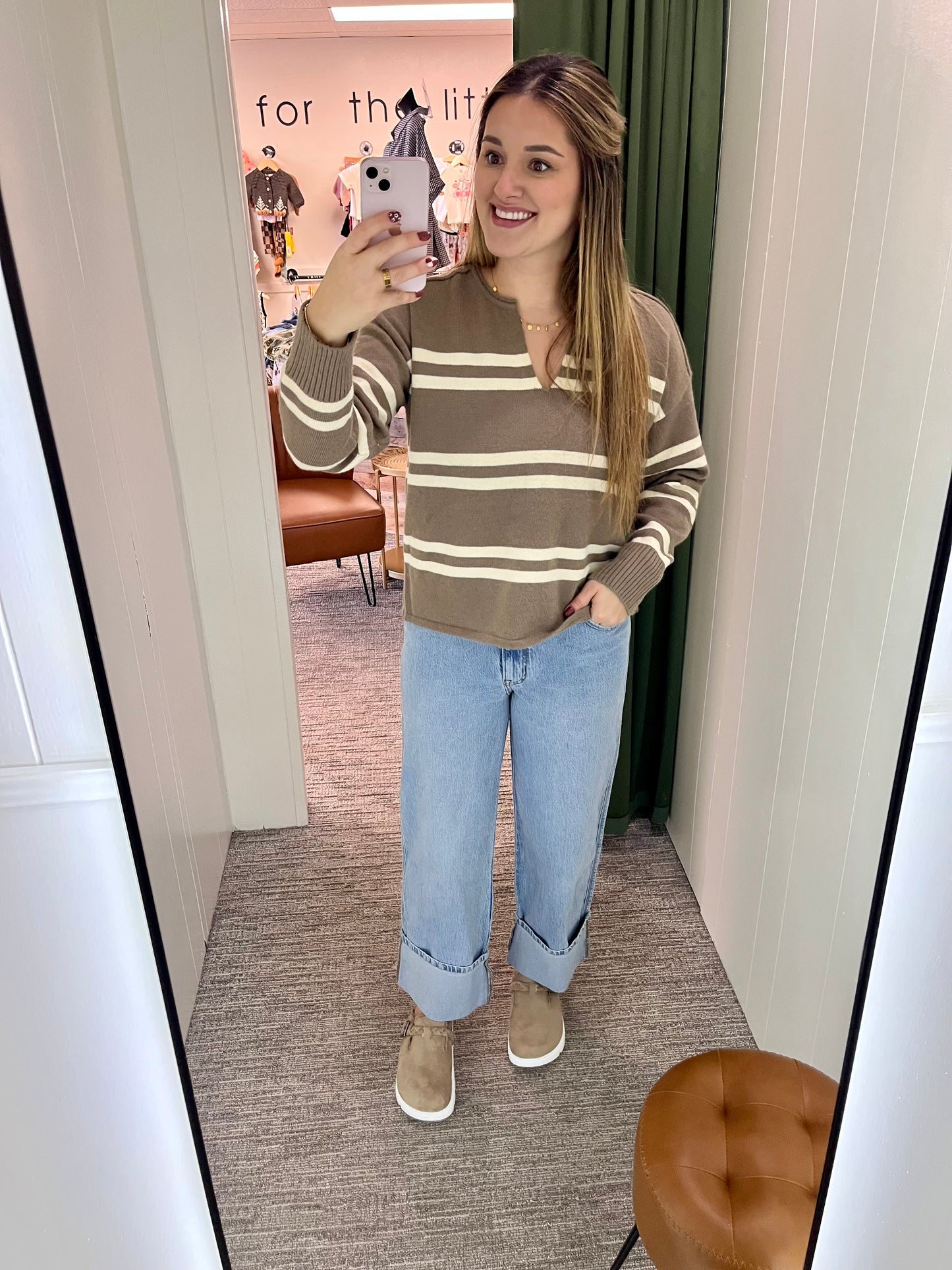 Lana Striped Sweater - Mocha