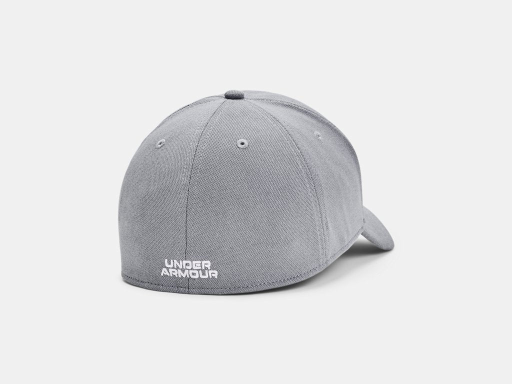 UA Blitzing Low Men's Stretch Fit Cap - Steel/White