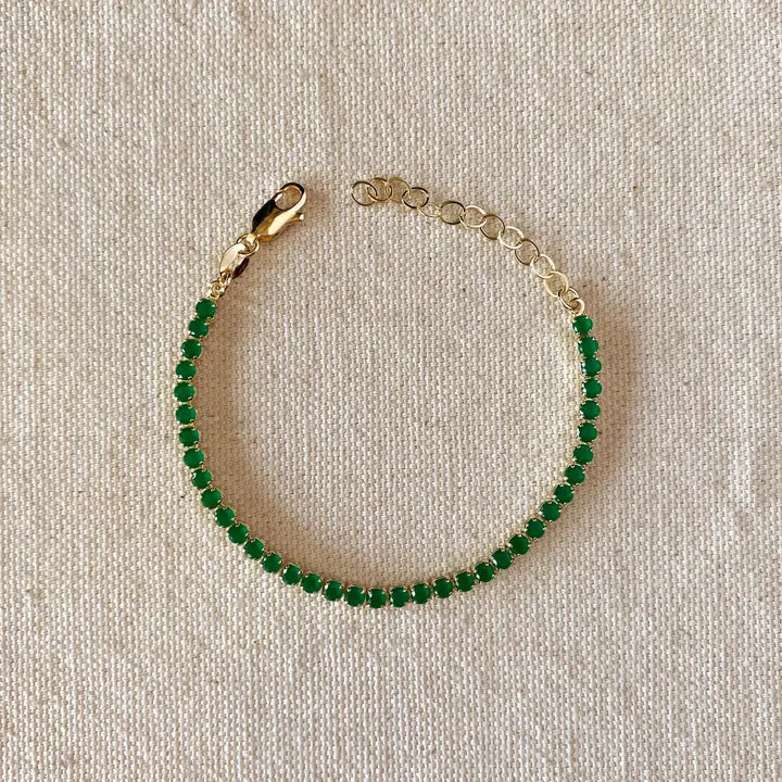 Cubic Zirconia Bracelet - 18k Gold