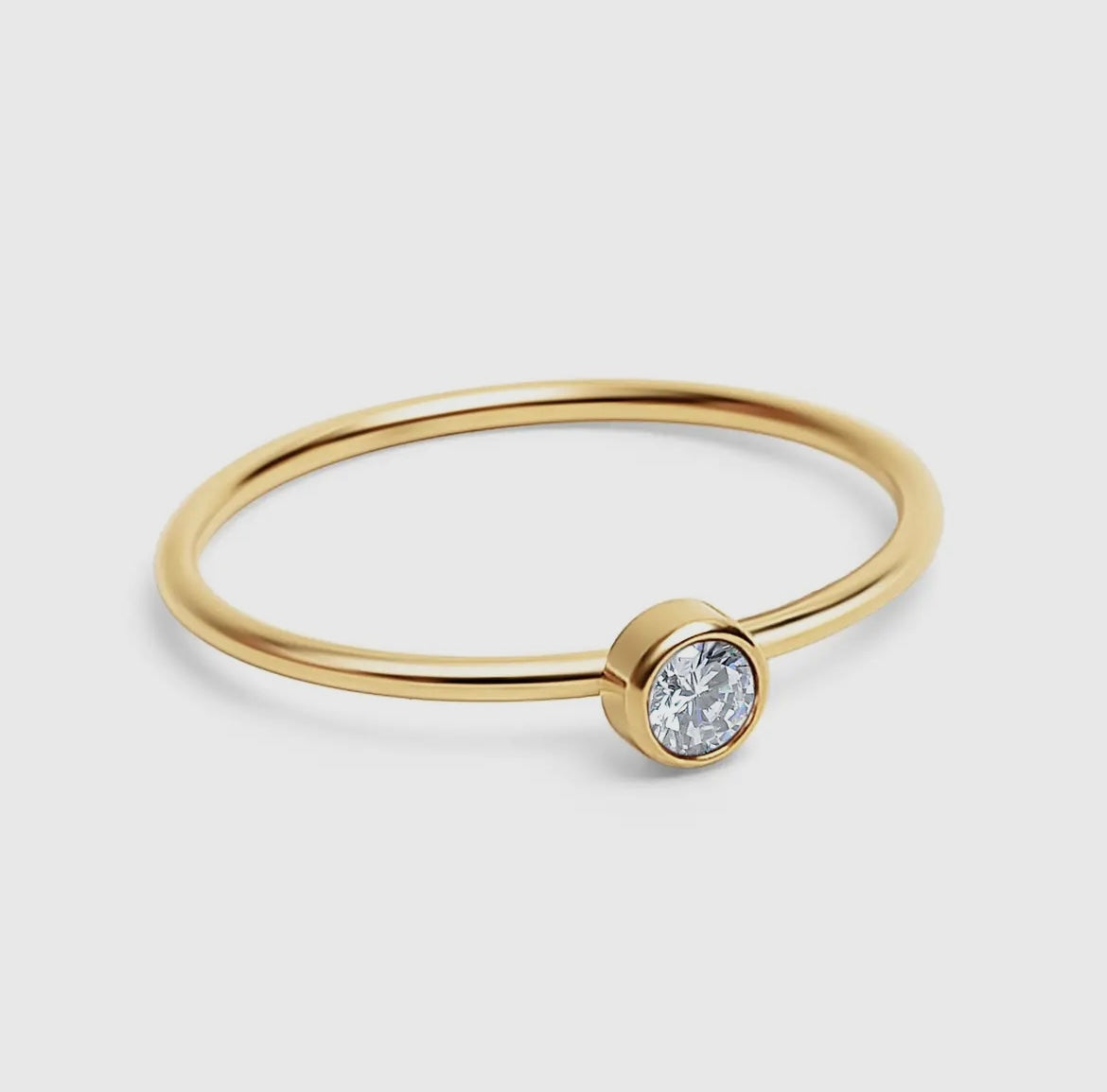 18K Gold Birthstone Stacking Ring