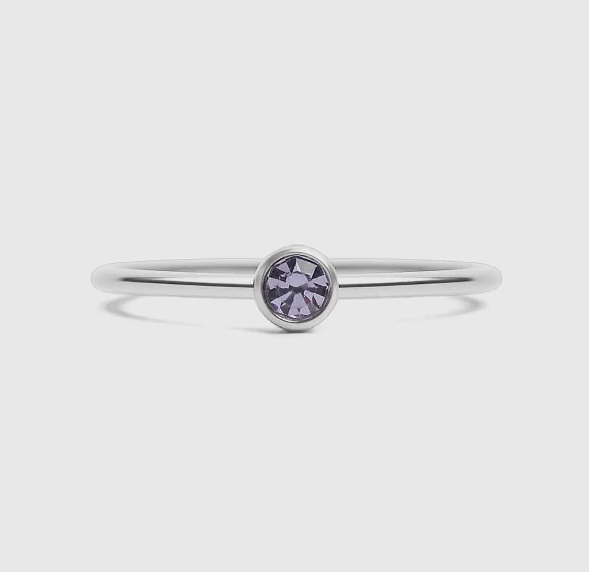 Stainless Steel Birthstone Stacking Ring