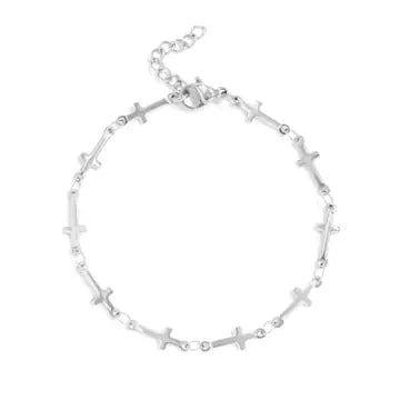 Cross Chain Bracelet - Silver
