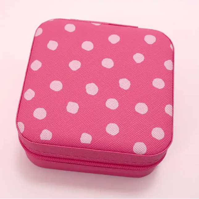 Jewelry Travel Case - Pink Polka Dots