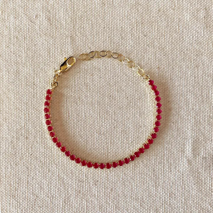 Cubic Zirconia Bracelet - 18k Gold