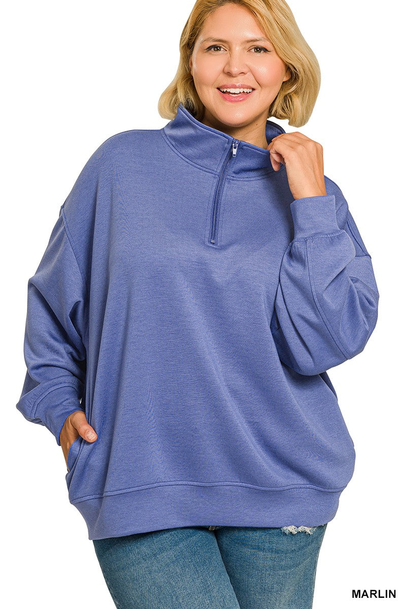 Corine Half Zip Sweatshirt - Marlin Blue