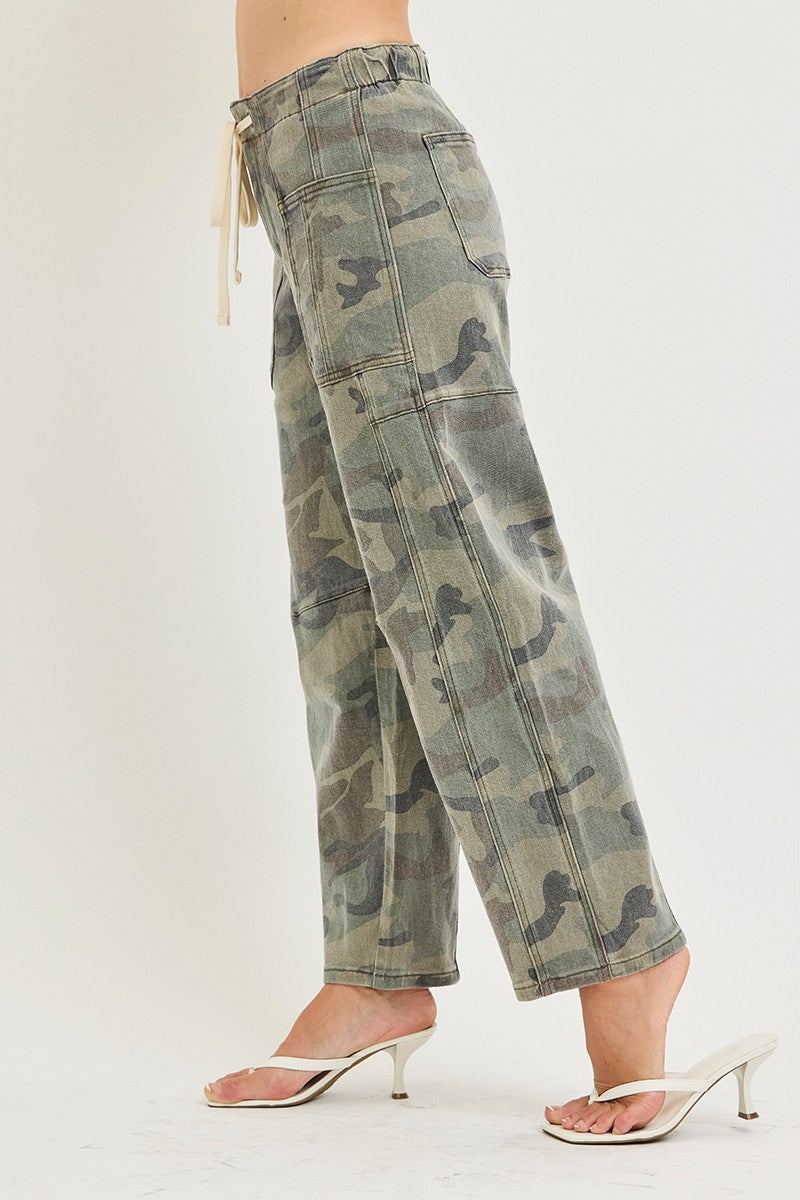 Shauna Crop Barrel Pants - Camo