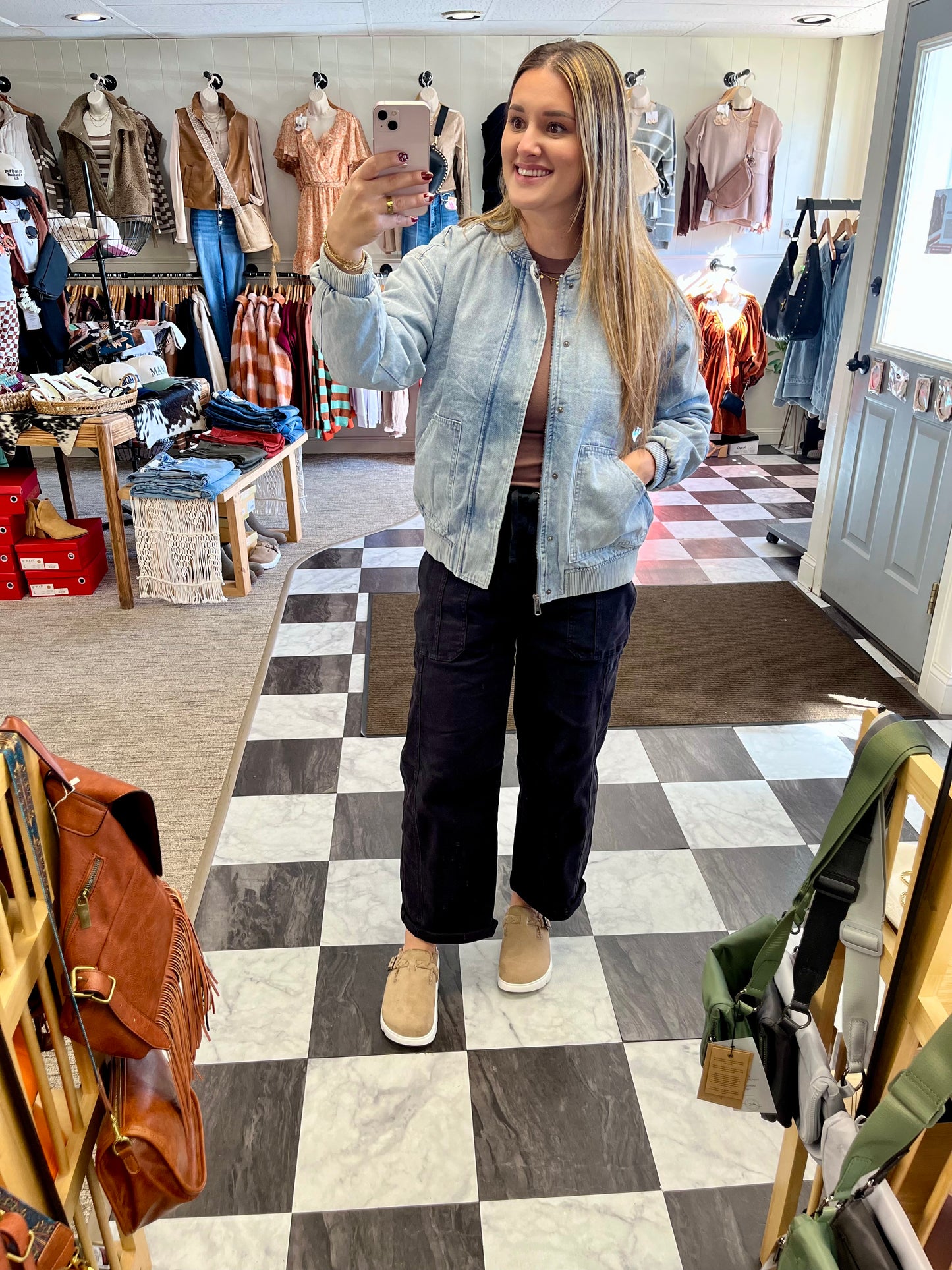 Kailyn Denim Bomber Jacket
