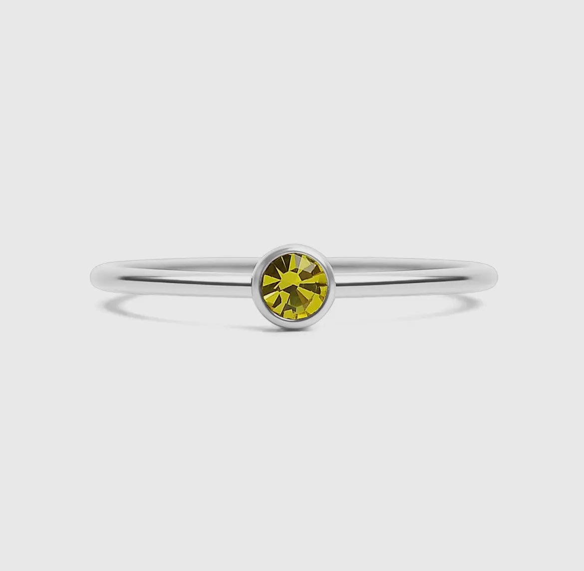 Stainless Steel Birthstone Stacking Ring