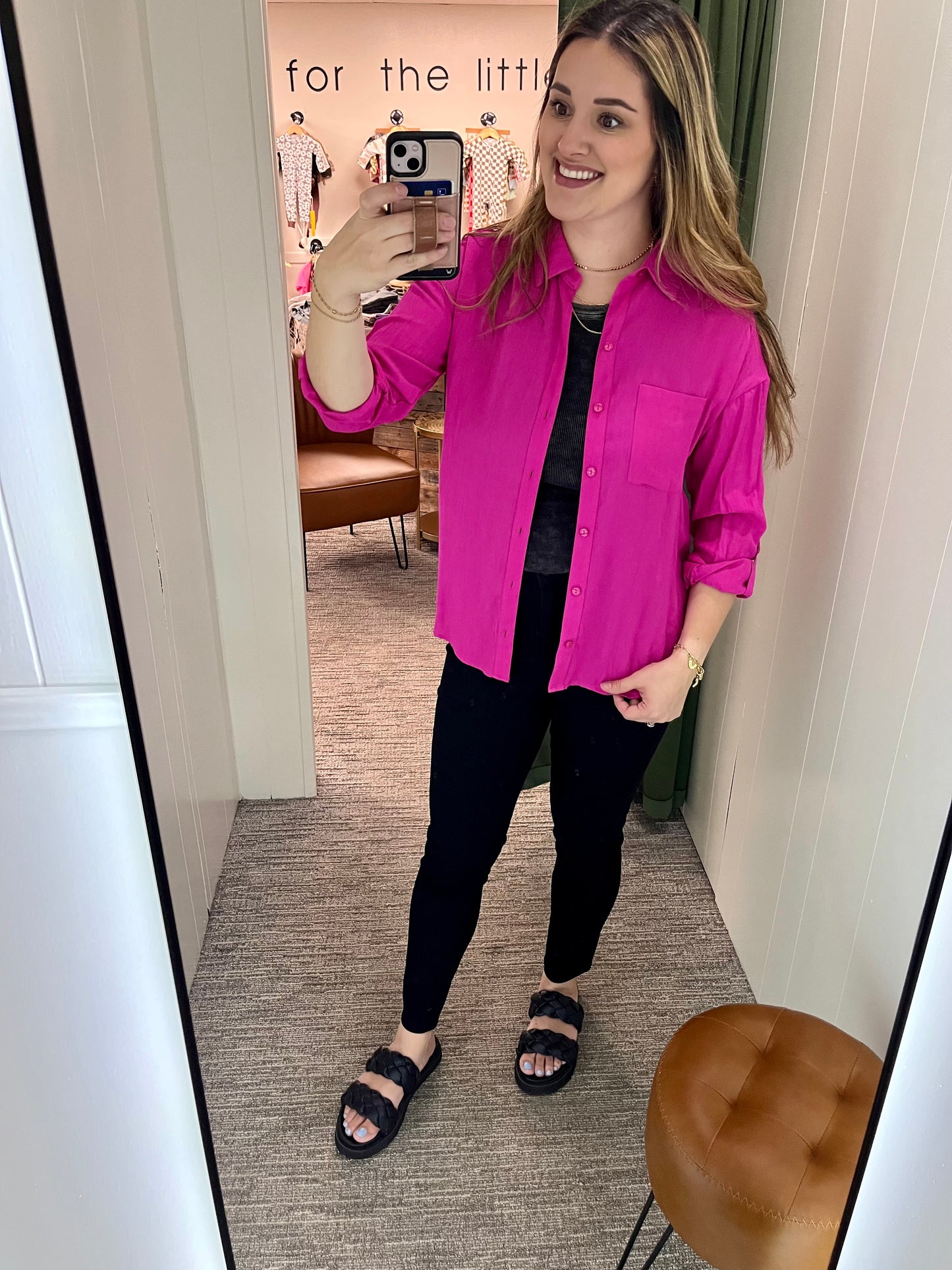 Ellie Button Up - Pink