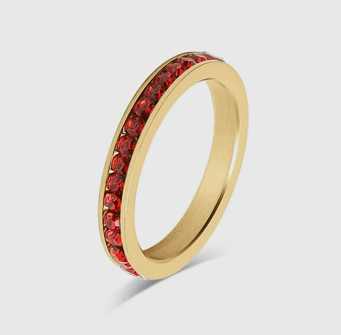 18K Gold Birthstone Eternity Ring