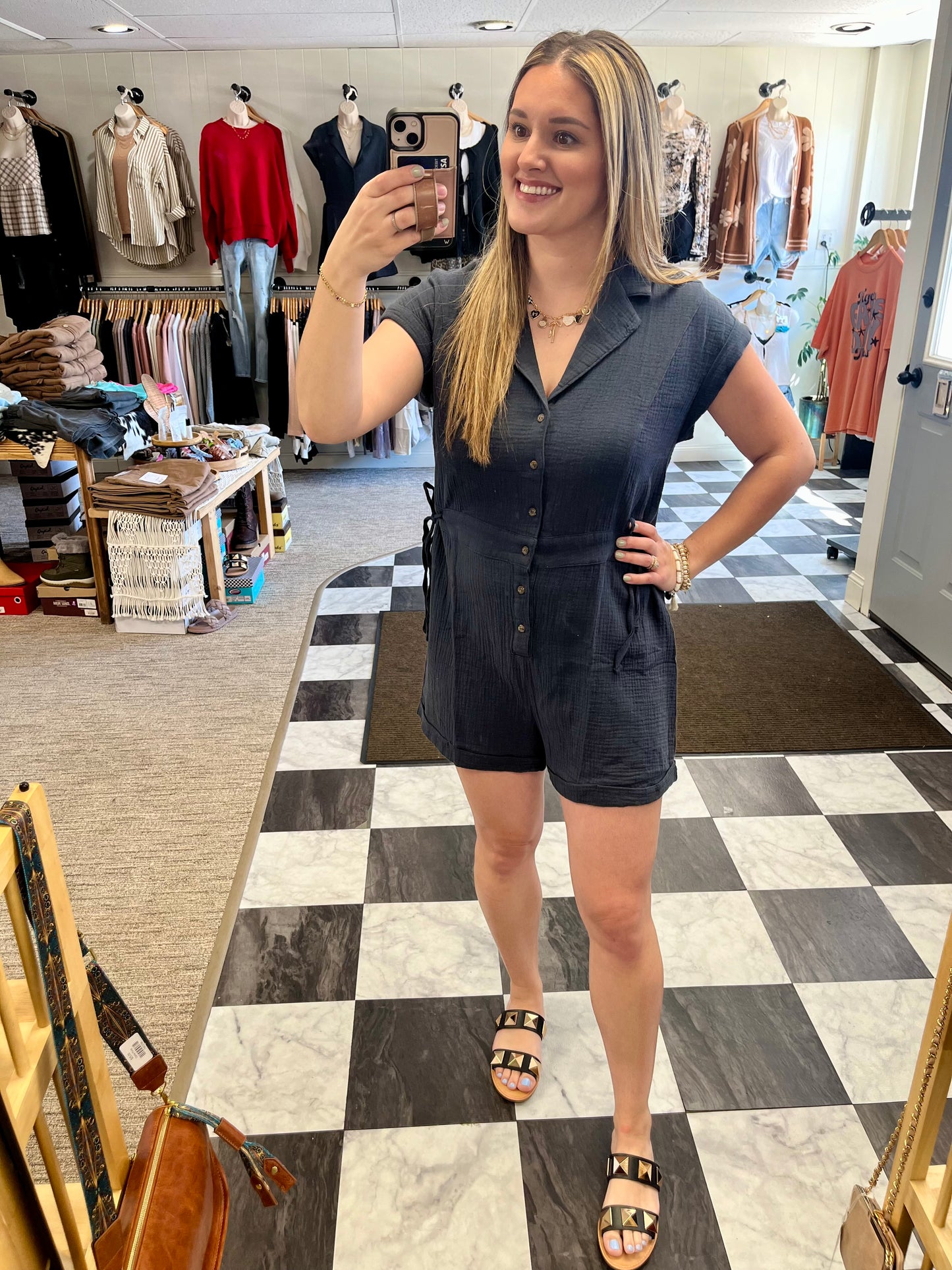 Gianna Romper - Gray