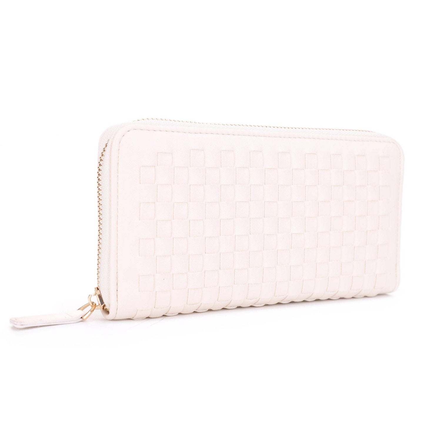 Yoona Woven Zip Wallet: Ivory