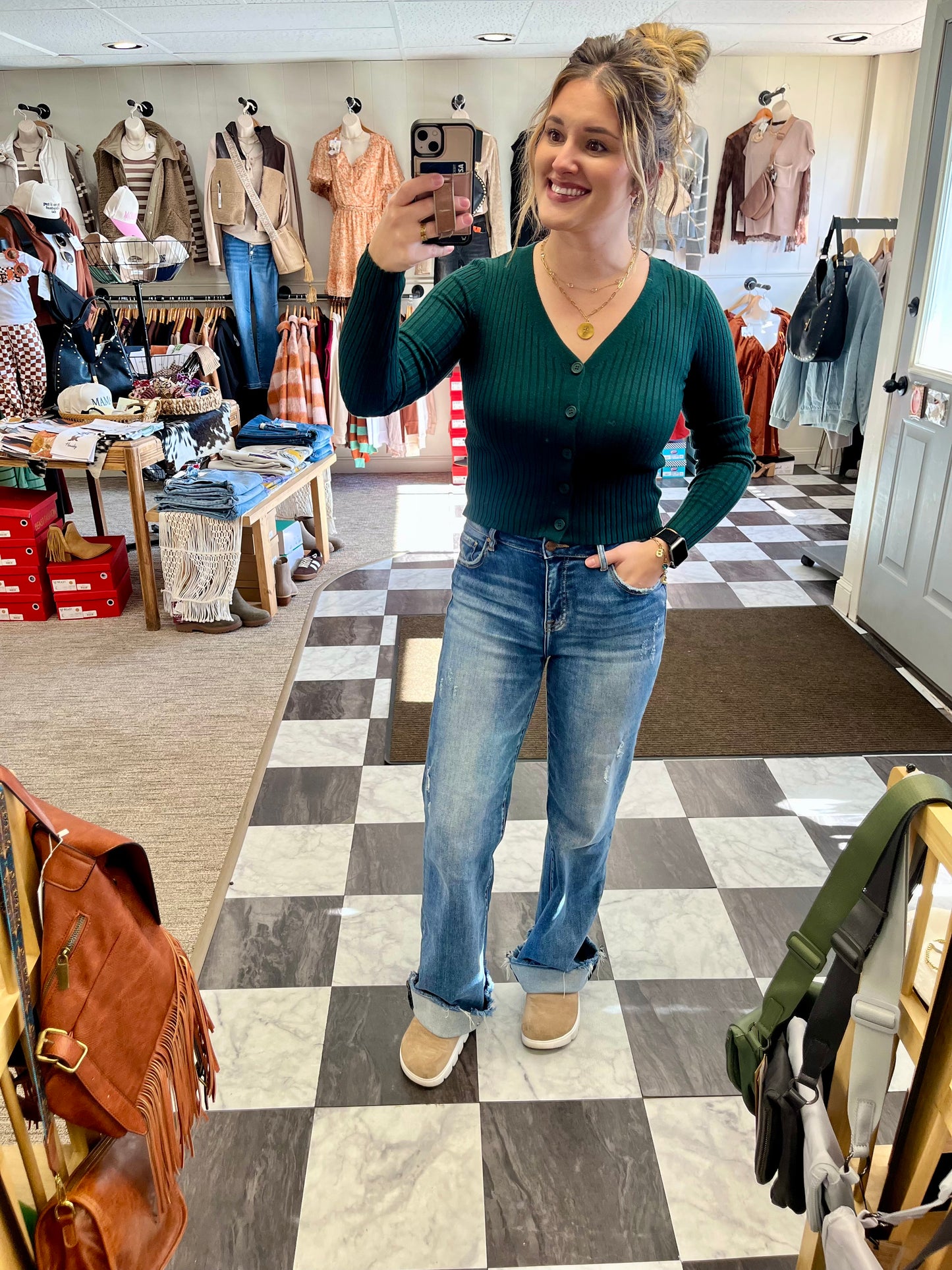 Vera Vneck Sweater - Emerald Green