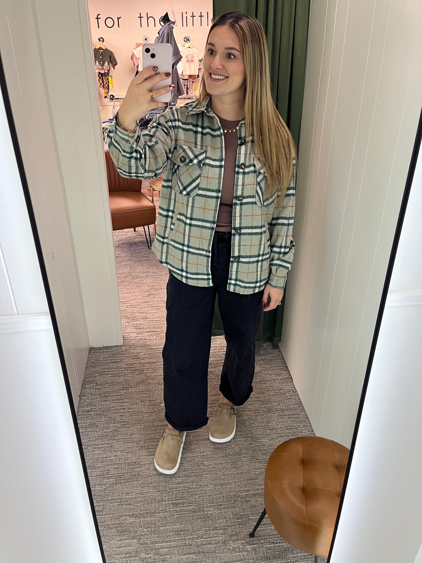 Valarie Plaid Button Down - Green