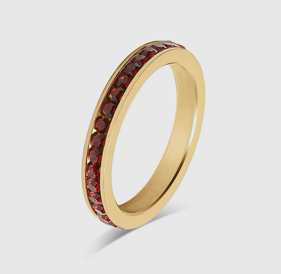 18K Gold Birthstone Eternity Ring