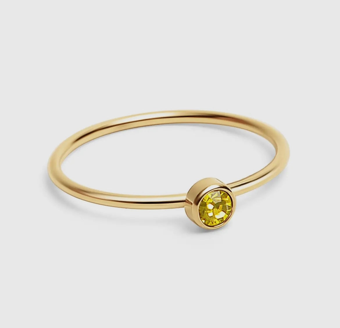 18K Gold Birthstone Stacking Ring