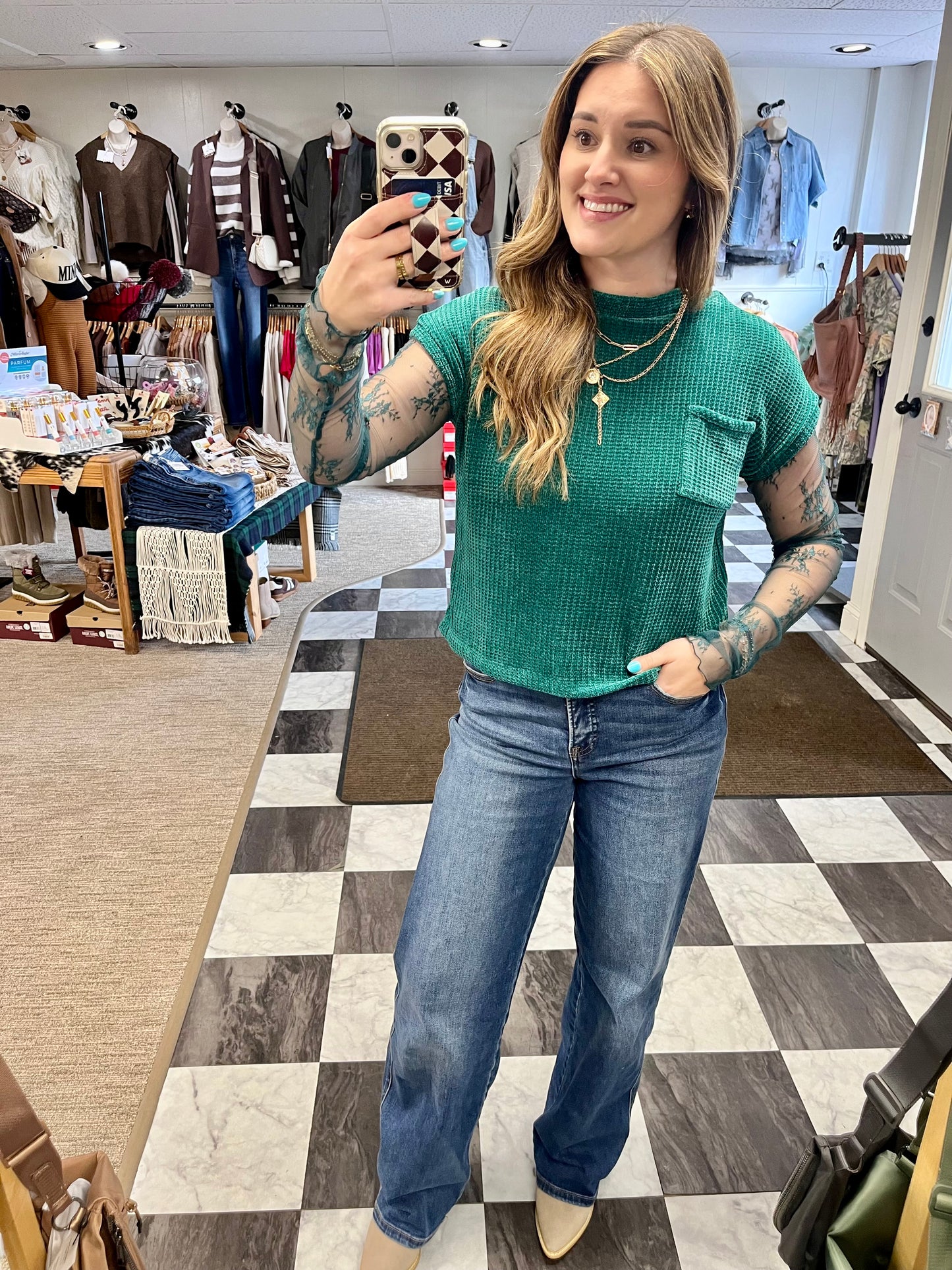 Nola Lace Long Sleeve - Teal