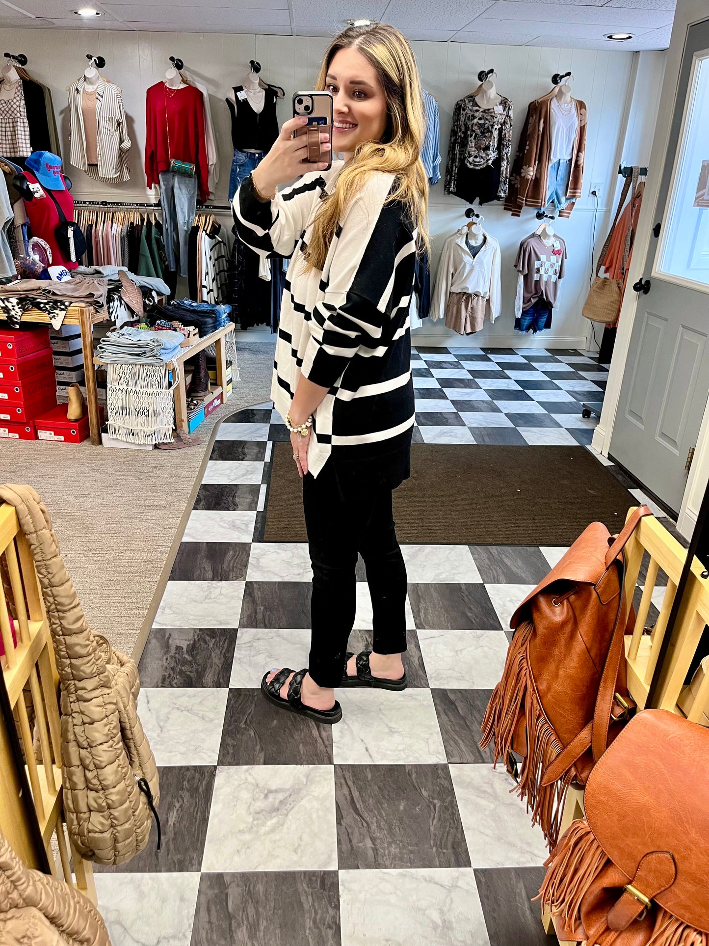 Camille Sweater - White/Black