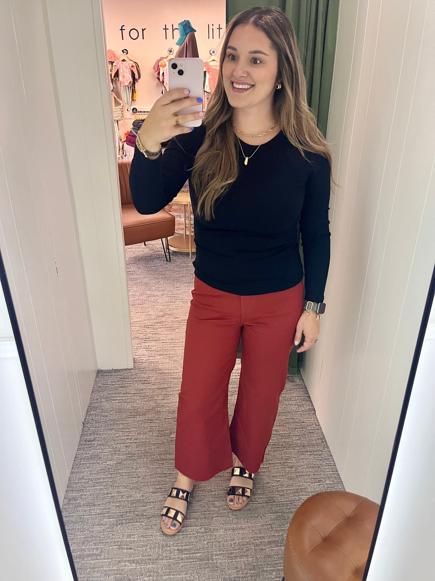 Harlow Cropped Leg Pants - Rust