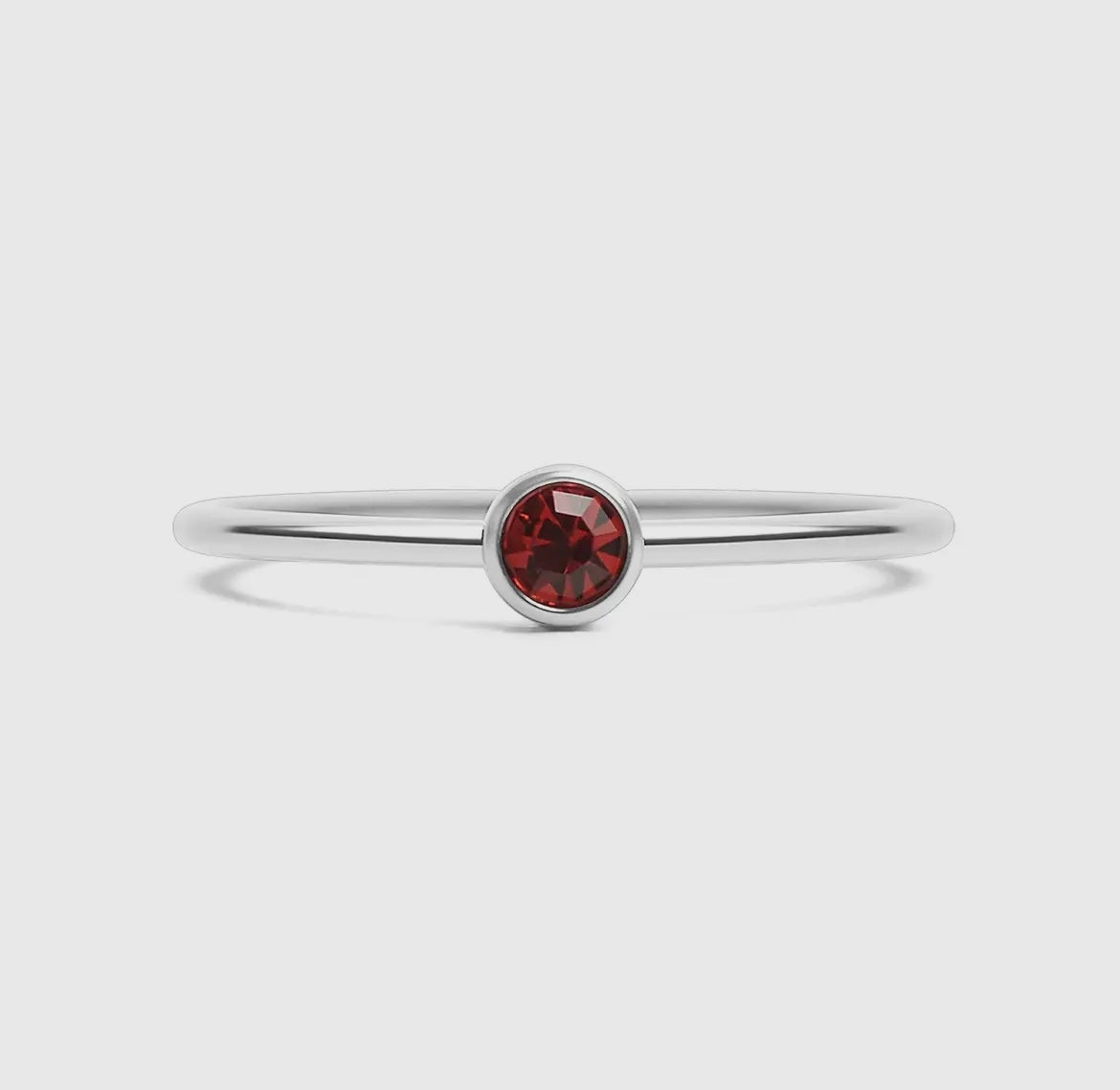Stainless Steel Birthstone Stacking Ring