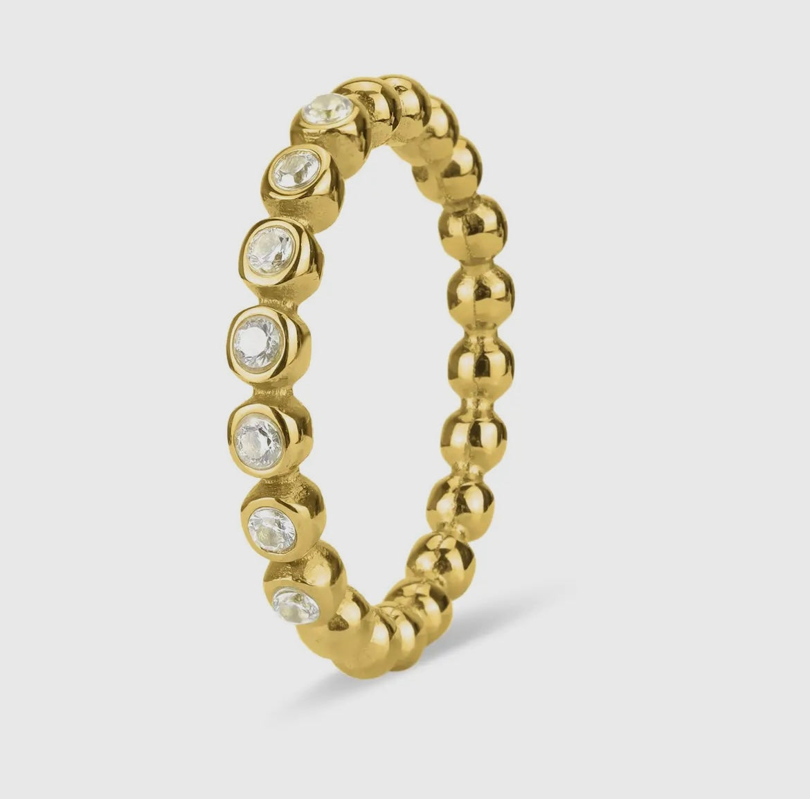 18K Gold Beaded Ring