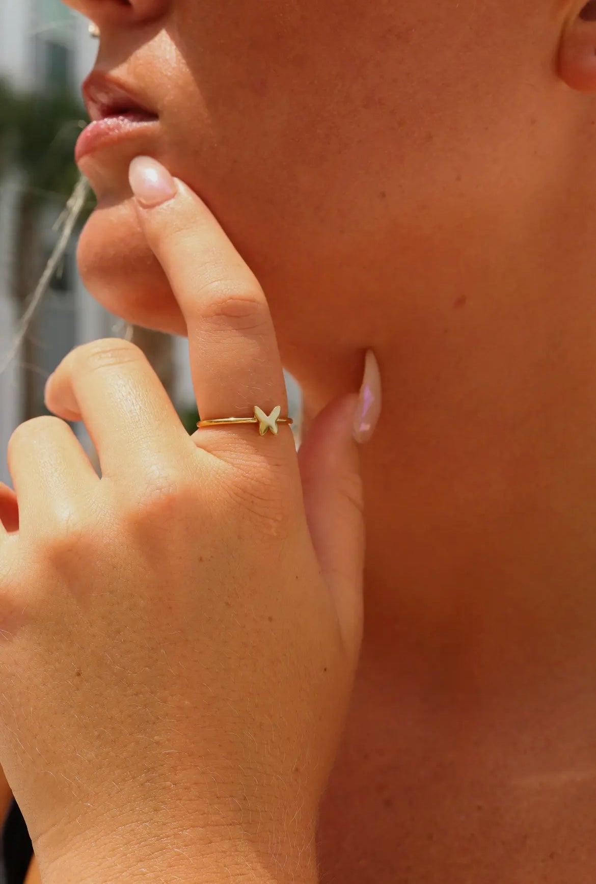 18K Gold Butterfly Ring