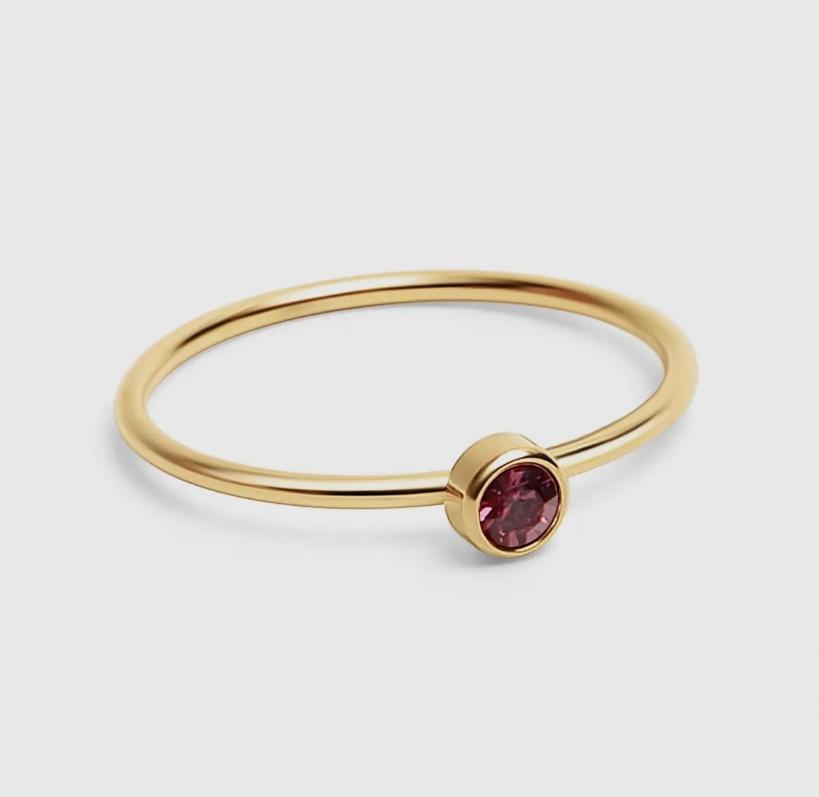 18K Gold Birthstone Stacking Ring