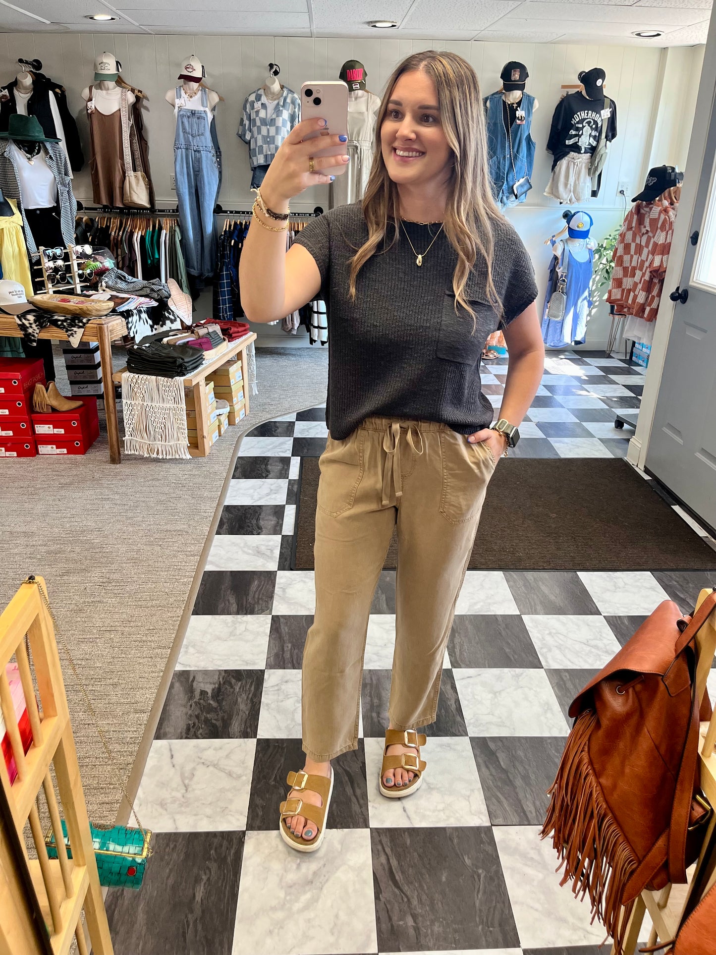 Cami Tapered Pants - Camel