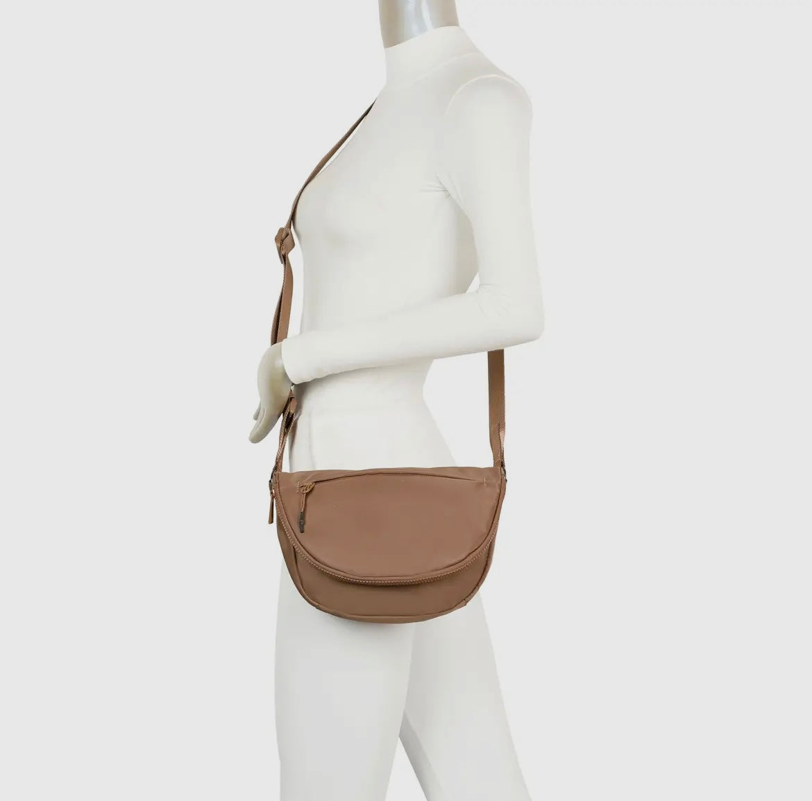 Hayley Nylon Sling Bag - Caramel