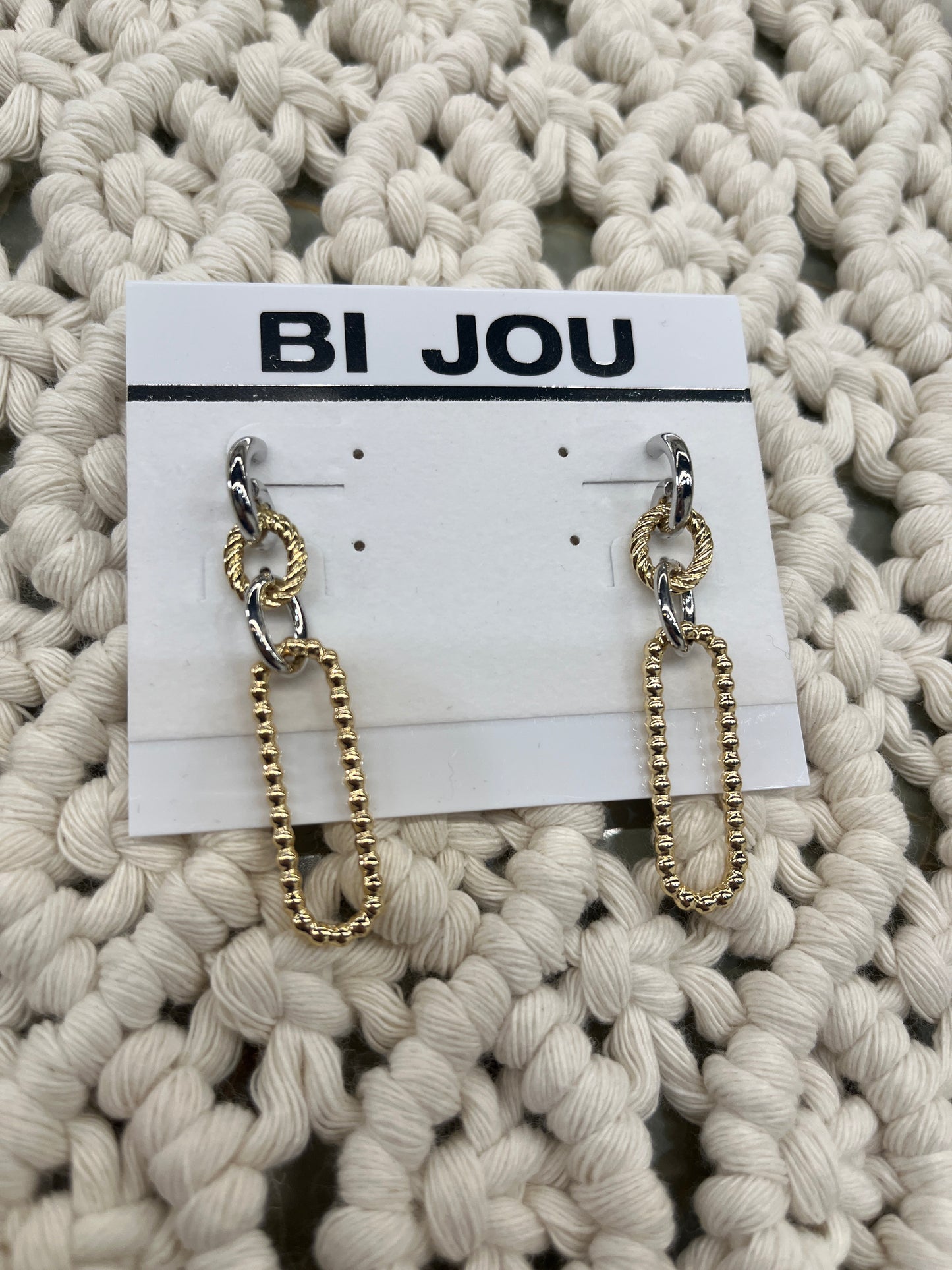 Paper Clip Mixed Metal Earrings
