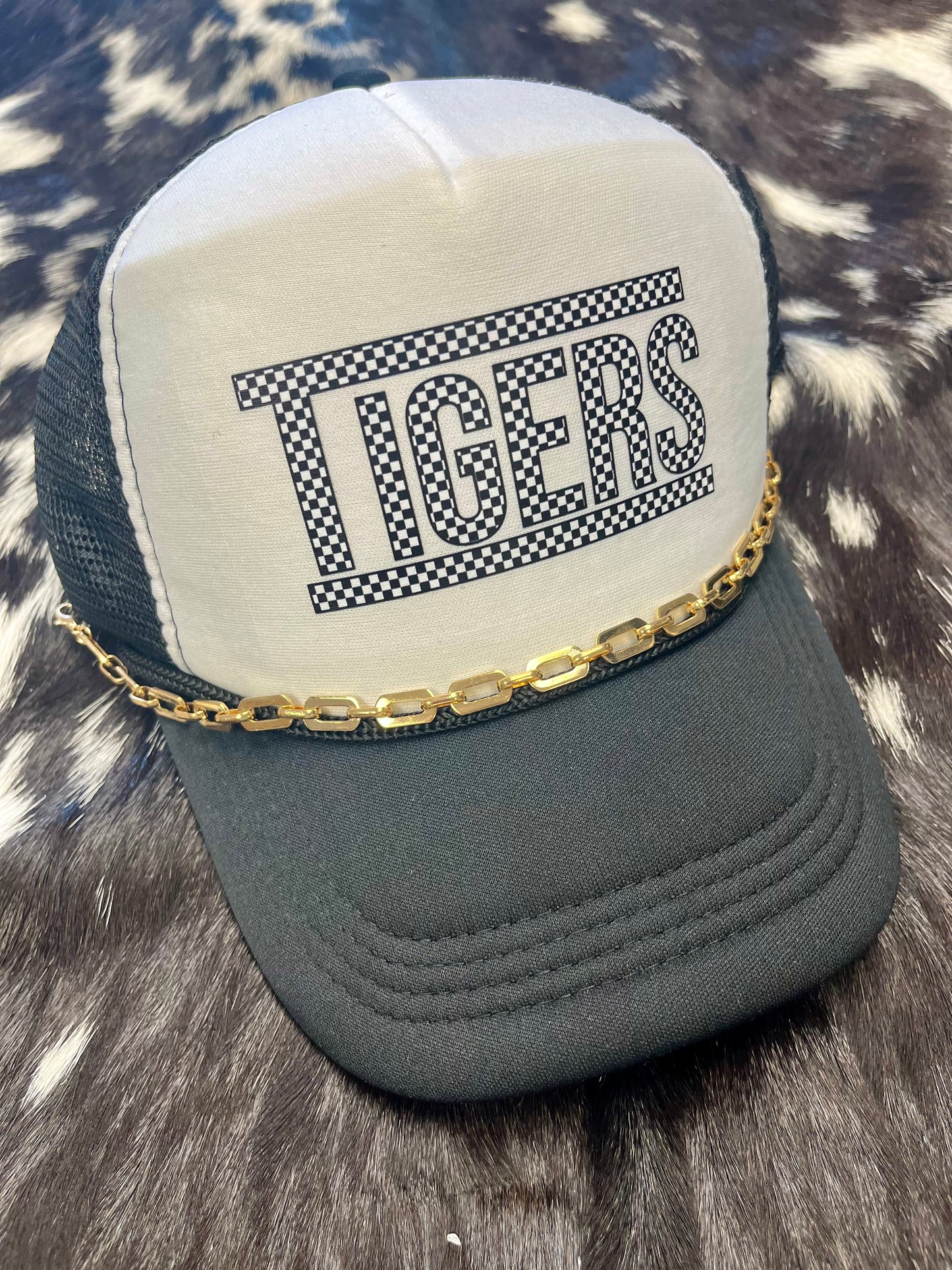 Checkered Tigers Hat - Black