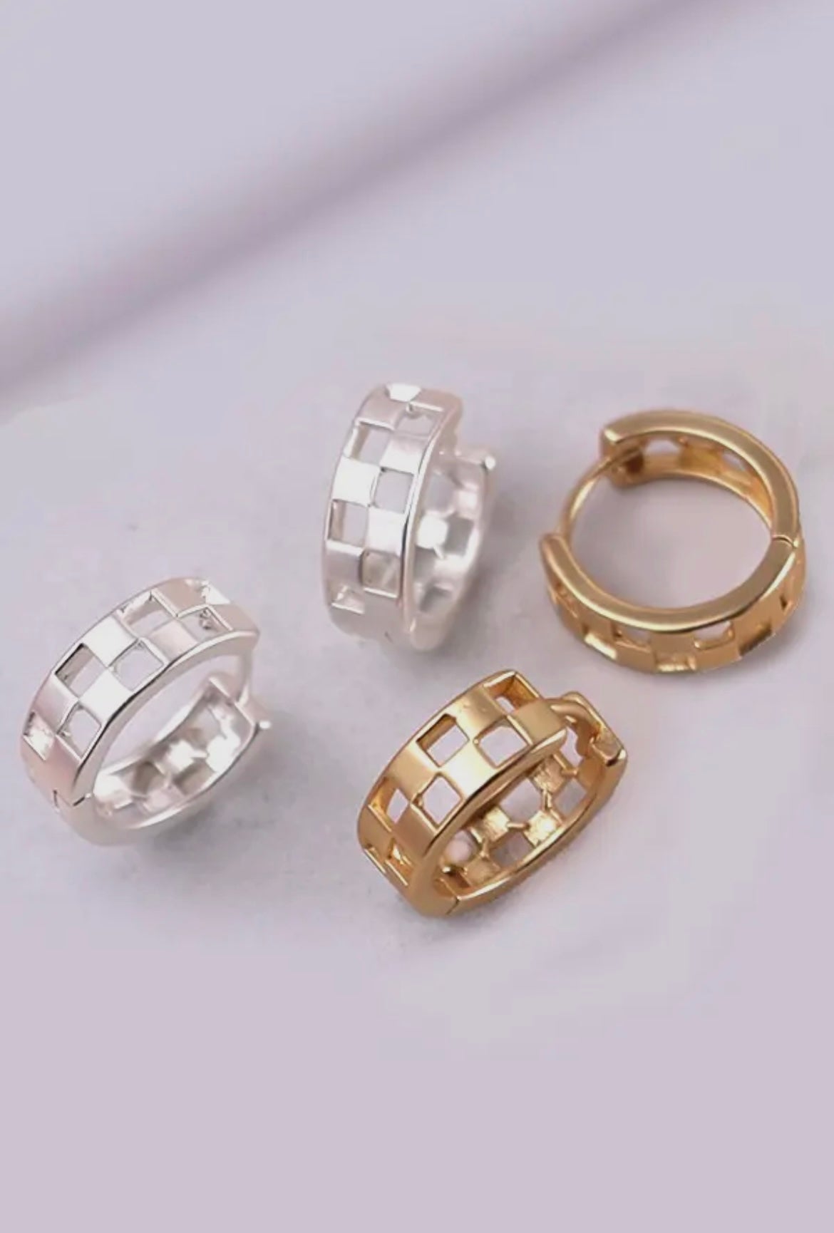 Cutout Checker Huggies - Matte Gold