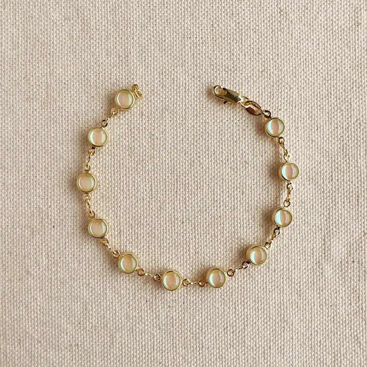 Rounded Opal Bracelet - 18k Gold