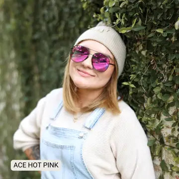 Ace - Unisex Aviator Sunglasses – Hot Pink