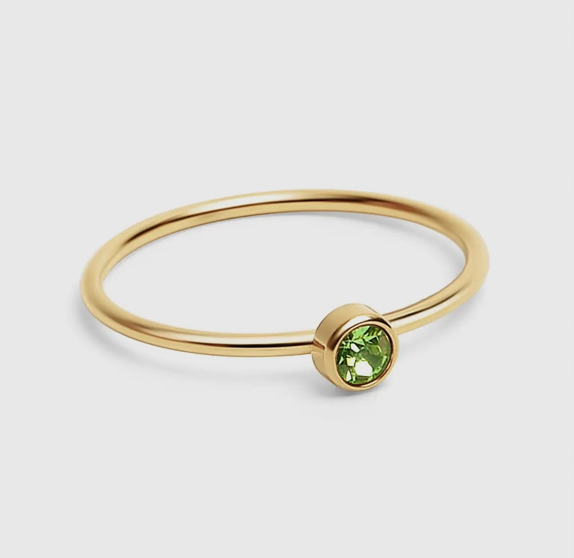 18K Gold Birthstone Stacking Ring