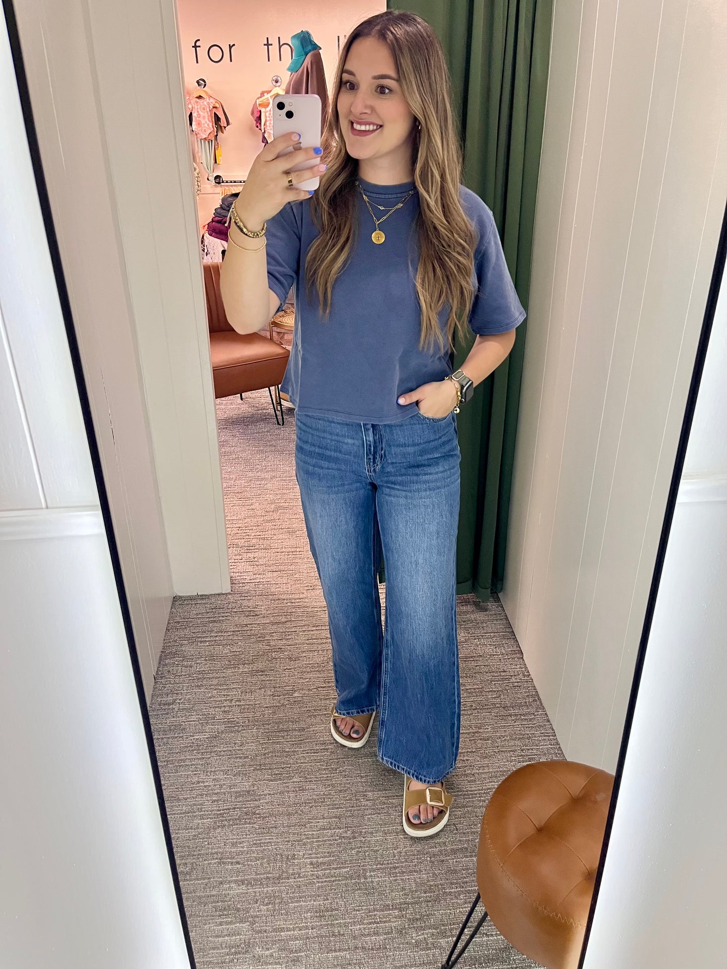 Willa Washed Terry Top - Navy