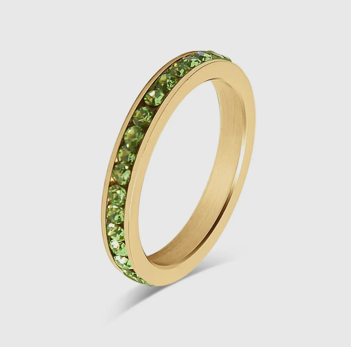 18K Gold Birthstone Eternity Ring