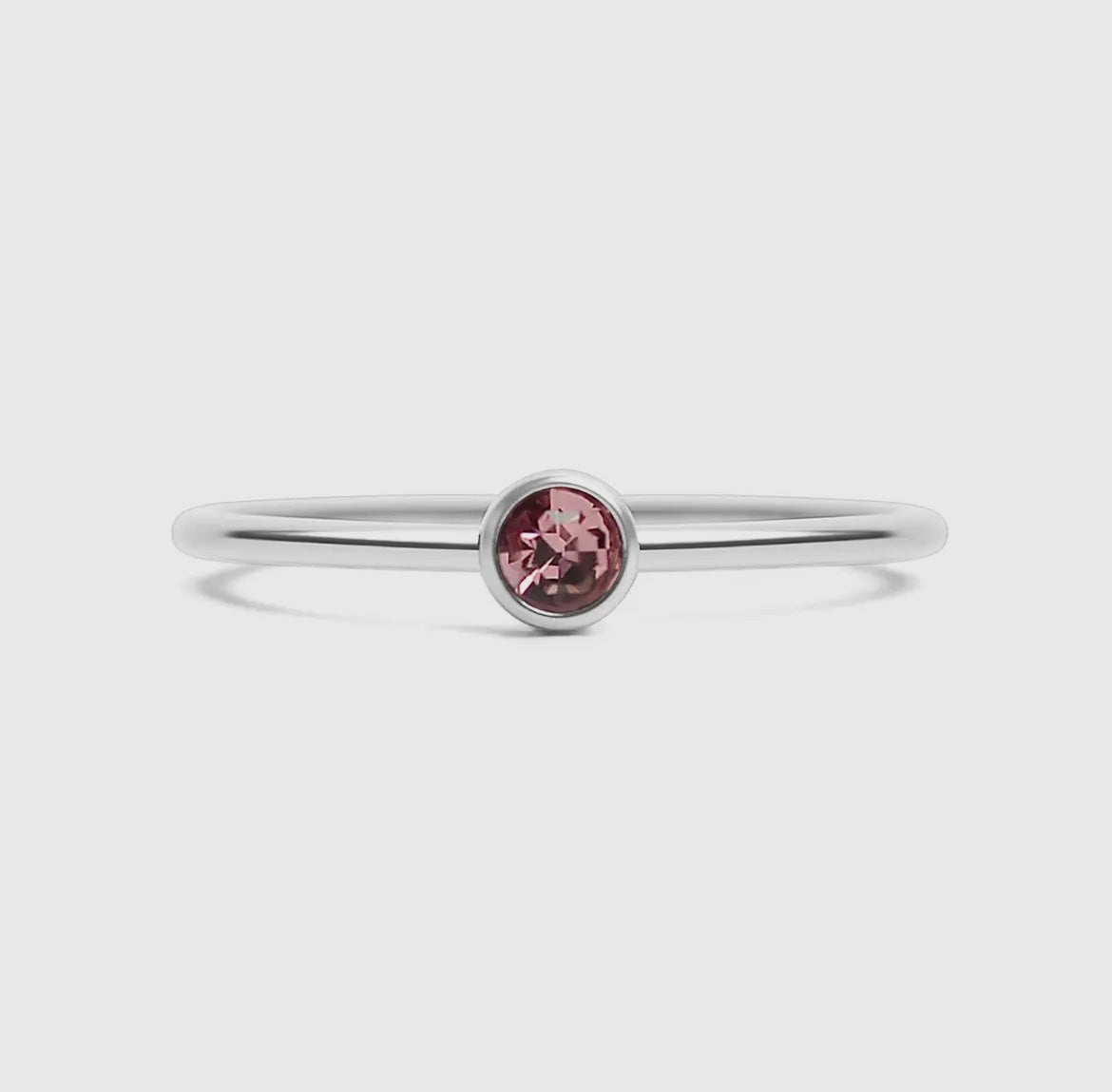 Stainless Steel Birthstone Stacking Ring