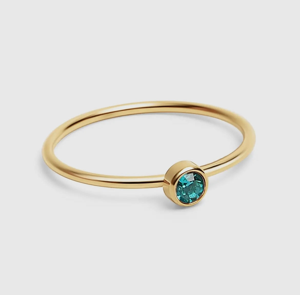 18K Gold Birthstone Stacking Ring
