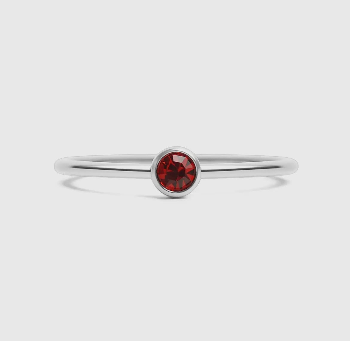 Stainless Steel Birthstone Stacking Ring